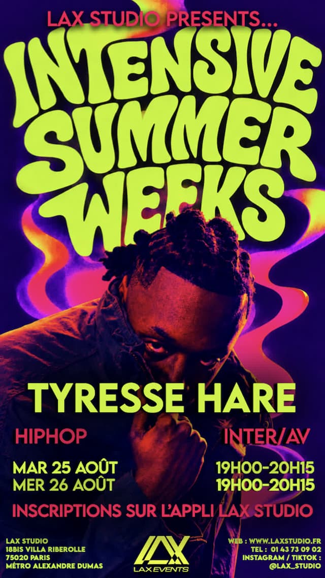 HipHop INTER/AV avec Tyresse Hare - INTENSIVE SUMMER WEEKS 2026
