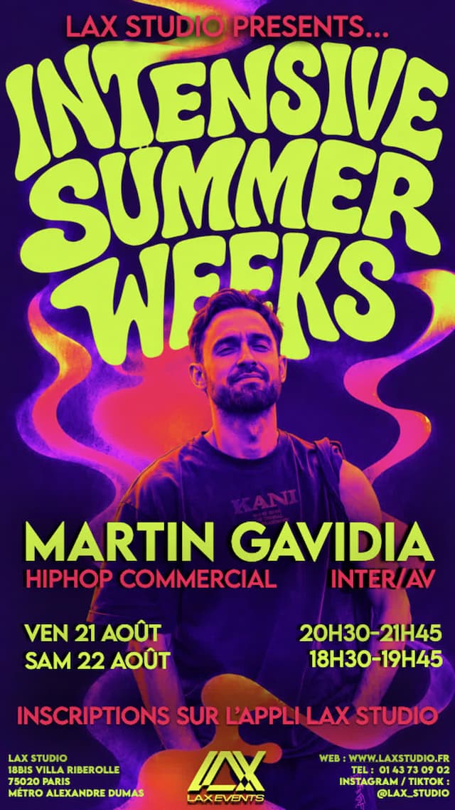 HipHop Commercial INTER/AV avec Martin Gavidia - INTENSIVE SUMMER WEEKS 2026