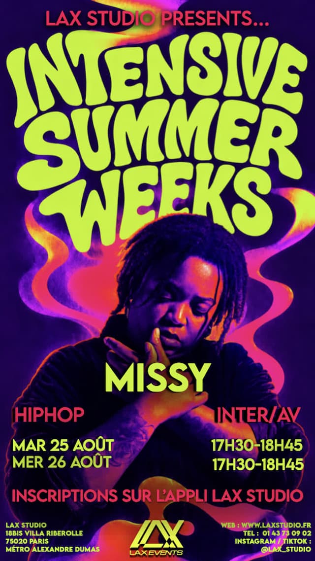 HipHop INTER/AV avec Missy - INTENSIVE SUMMER WEEKS 2026