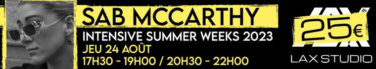 Sab McCarthy Intensive Summer Weeks 2023 Lax Studio workshops 
